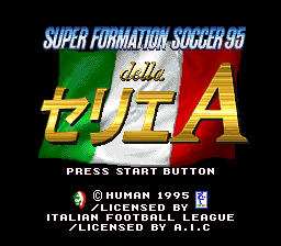 Super Formation Soccer 95 title screen for Super Famicom